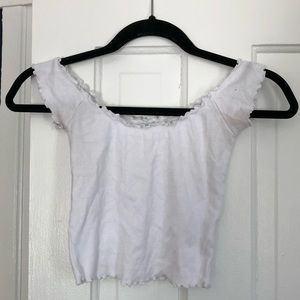 White off the shoulder crop top